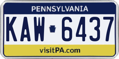 PA license plate KAW6437