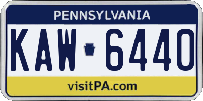 PA license plate KAW6440