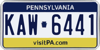 PA license plate KAW6441