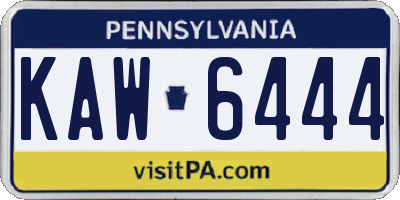 PA license plate KAW6444