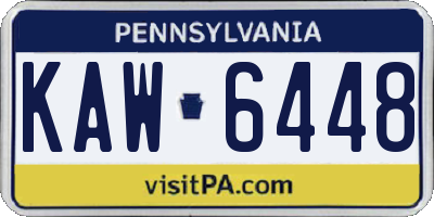 PA license plate KAW6448