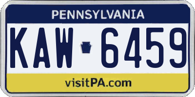 PA license plate KAW6459