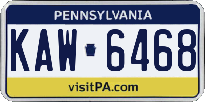PA license plate KAW6468