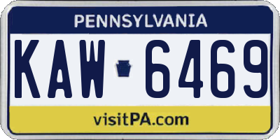 PA license plate KAW6469