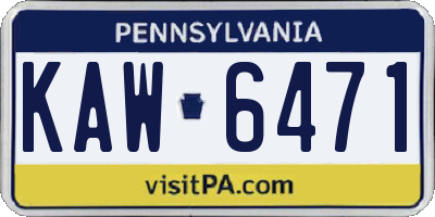 PA license plate KAW6471