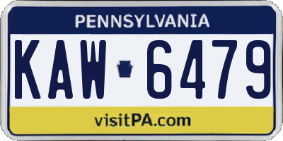 PA license plate KAW6479