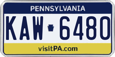 PA license plate KAW6480