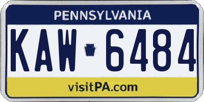 PA license plate KAW6484