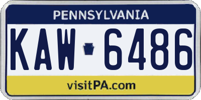 PA license plate KAW6486