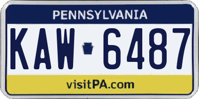 PA license plate KAW6487