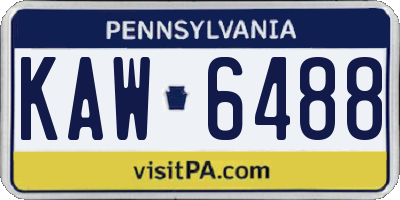 PA license plate KAW6488