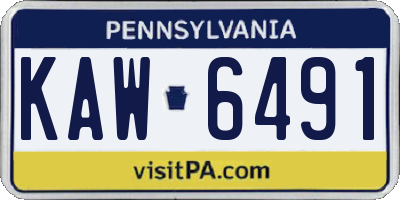 PA license plate KAW6491