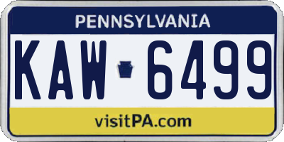 PA license plate KAW6499