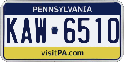 PA license plate KAW6510