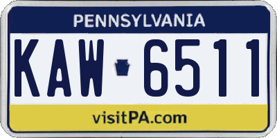 PA license plate KAW6511