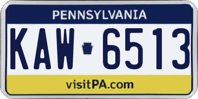 PA license plate KAW6513