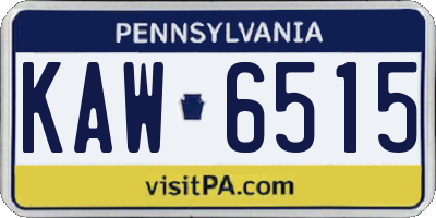 PA license plate KAW6515
