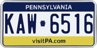 PA license plate KAW6516