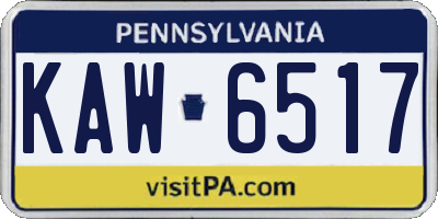 PA license plate KAW6517