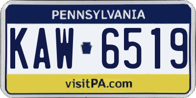 PA license plate KAW6519