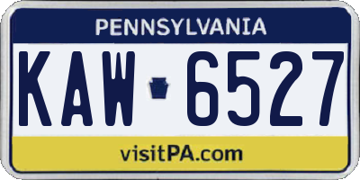 PA license plate KAW6527