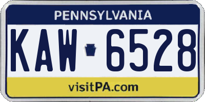 PA license plate KAW6528
