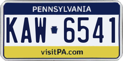 PA license plate KAW6541