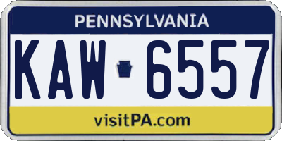 PA license plate KAW6557