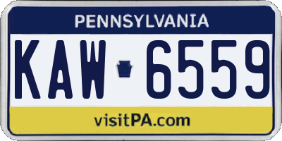 PA license plate KAW6559