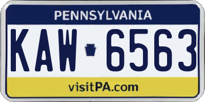 PA license plate KAW6563