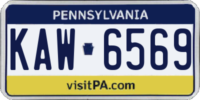 PA license plate KAW6569
