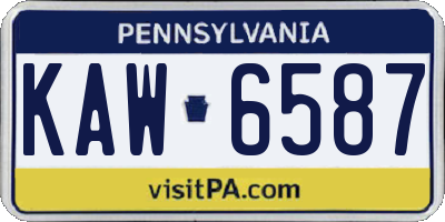 PA license plate KAW6587