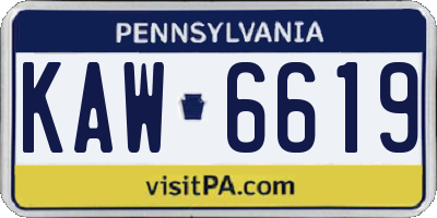 PA license plate KAW6619