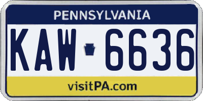 PA license plate KAW6636