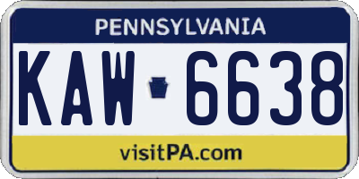 PA license plate KAW6638