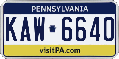 PA license plate KAW6640
