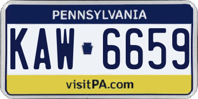 PA license plate KAW6659