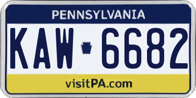 PA license plate KAW6682