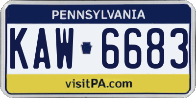 PA license plate KAW6683