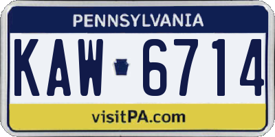 PA license plate KAW6714