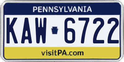 PA license plate KAW6722