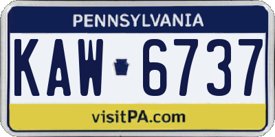 PA license plate KAW6737
