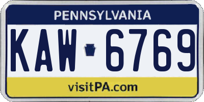 PA license plate KAW6769