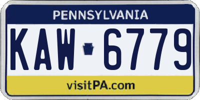 PA license plate KAW6779