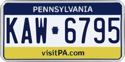 PA license plate KAW6795