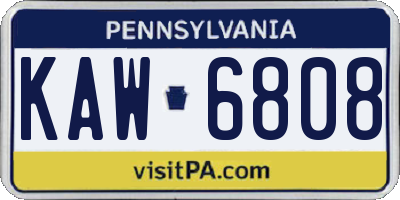 PA license plate KAW6808