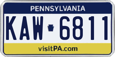 PA license plate KAW6811