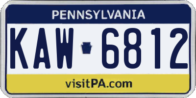 PA license plate KAW6812