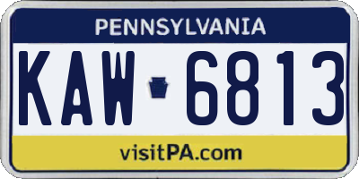 PA license plate KAW6813