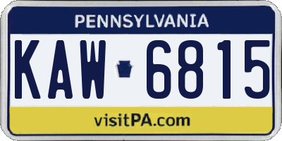 PA license plate KAW6815